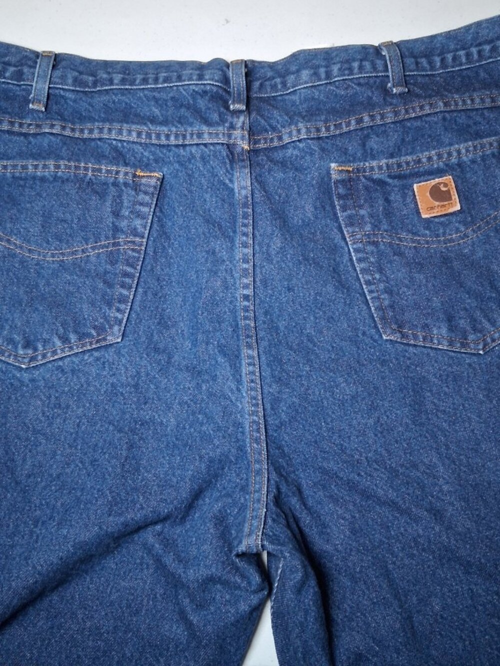 Carhartt Jeans Men 44x32 Workwear Work Pants Blue Jean Denim B17 DST - Picture 13 of 16